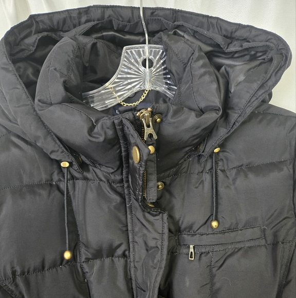 Land's End Black Warm Down Puffer Full Zip with Snaps - Picture 3 of 10